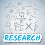 Research Ideas Means Gathering Data And Analysis Stock Photo