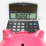 Budget Calculator Shows Accounting And Management Report Stock Photo