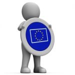 Euro Flag Means European Union And Advertisement Stock Photo