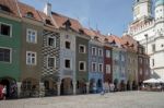 Row Of Multicoloured Houses In Poznan Stock Photo