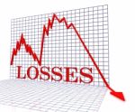 Losses Graph Represents Crisis Diagram 3d Rendering Stock Photo