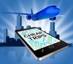 Cheap Trips Represents Low Cost And Aircraft 3d Rendering Stock Photo