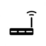 Wifi Router Symbol Icon  Illustration On White Backg Stock Photo