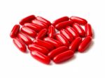 Heart Shape Pills Stock Photo