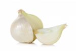 White Onion Isolated On The White Background Stock Photo