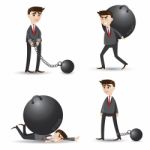 Cartoon Businessman Set Of Failure Stock Photo