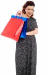 Woman Holding Shopping Bags Stock Photo