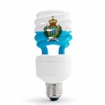 Flag Of San Marino On Bulb Stock Photo