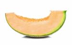 Slice Of Melon Isolated On The White Background Stock Photo