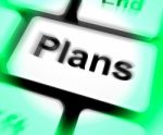 Plans Keyboard Shows Objectives Planning And Organizing Stock Photo