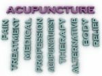 3d Image Acupuncture Issues Concept Word Cloud Background Stock Photo