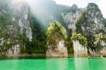 Travel Island And Green Lake ( Guilin Of Thailand ) Stock Photo