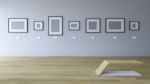 3d Rendering Image Of Gallery Room With Blank Photo Frame Stock Photo