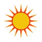 Sun On White Background.  Illustration Stock Photo