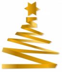 Golden Christmas Tree Stock Photo