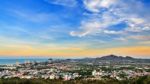 Colorful Sky Over The Hua Hin City Stock Photo