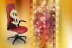 Dollar Sign Sitting The Executive Chair Stock Photo