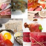 High Protein Food Collection Collage Stock Photo