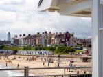 People Enjoying The Beach At Southwold Stock Photo