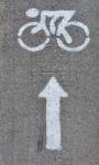 Bicycle Road Sign And Arrow Stock Photo