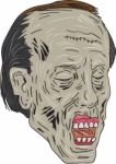 Zombie Head Three Quarter View Drawing Stock Photo