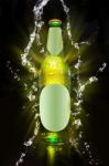 Beer Bottle Dark Background Stock Photo