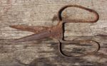 Old Rusty Scissors Stock Photo