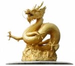 Gold Dragon Sculpture Stock Photo