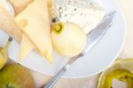 Fresh Pears And Cheese Stock Photo