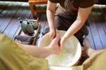 Thai Spa Foot Massage Stock Photo