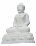 Marble Buddha Sculpture Isolated On White Stock Photo