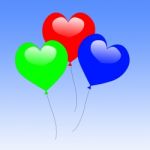 Colourful Heart Balloons Show Wedding Feast Or Engagement Party Stock Photo