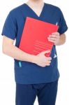 Doctor Holding Folder Stock Photo