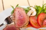 Beef Filet Mignon Grilled With Vegetables Stock Photo