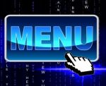 Online Menu Represents World Wide Web And Dining Stock Photo