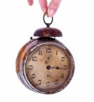 Vintage Rusty Alarm Clock Stock Photo