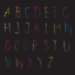 Alphabet Font Colourful Crayon Stock Photo