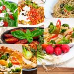 Healthy Vegetarian Vegan Food Collage Stock Photo