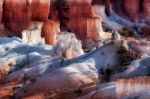 White And Orange Hoodoos Stock Photo