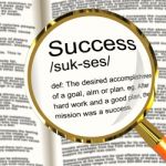 Success Definition Magnifier Stock Photo