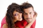 Loving American Couple Hugging Stock Photo