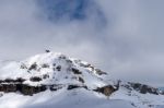 View From Sass Pordoi In The Upper Part Of Val Di Fassa Stock Photo