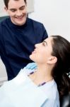 Female Patient Getting Ready For Treatment Stock Photo