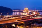 Banghwa Bridge At Night In Seoul,korea Stock Photo