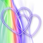 Intertwinted Hearts Indicates Valentine Day And Abstract Stock Photo