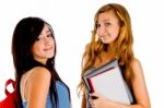 Students Holding Bag And Books Stock Photo