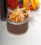 Fresh French Fries On A Bucket Stock Photo