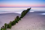 Breakwater Sunset Stock Photo