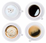 Coffee Isolated White Collection Set With Clipping Path Stock Photo