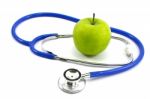 Apple And Stethoscope  Stock Photo